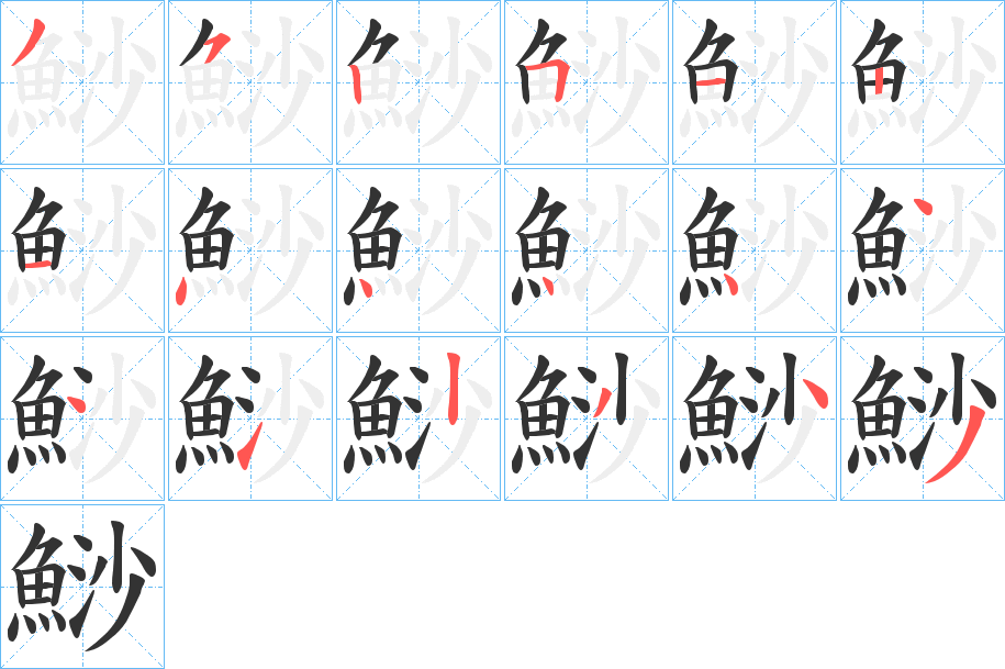 鯋的笔画顺序