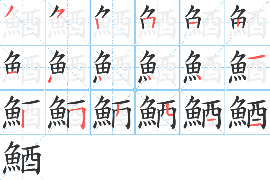 鯂的笔画顺序