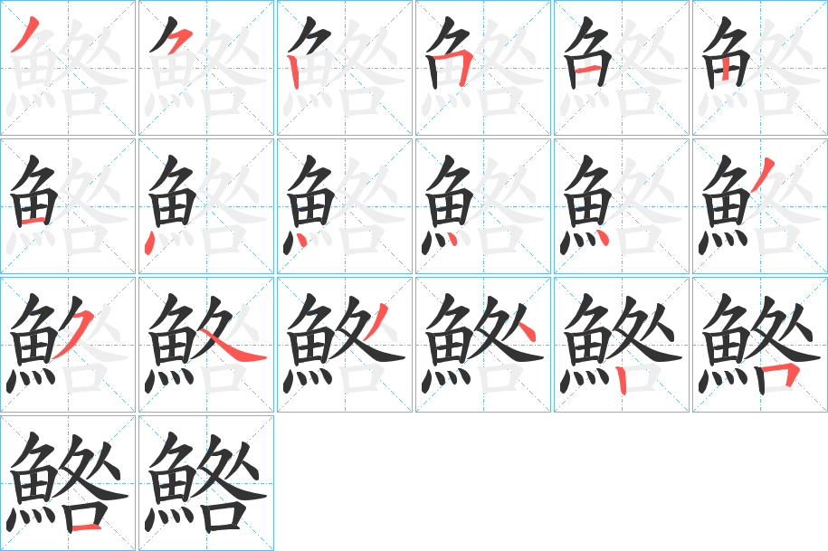 鯦的笔画顺序
