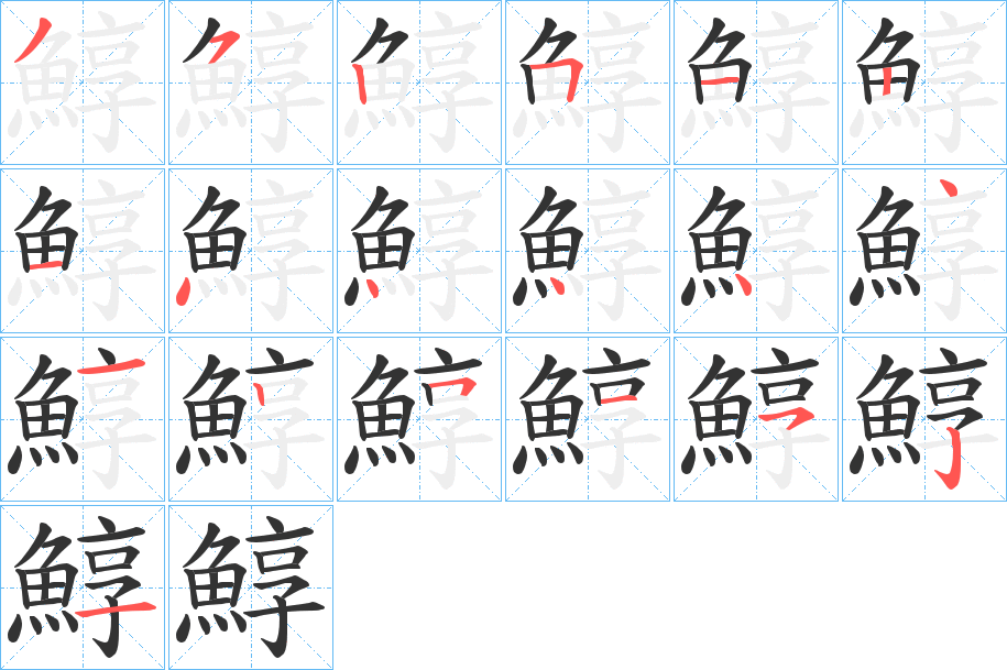 鯙的笔画顺序