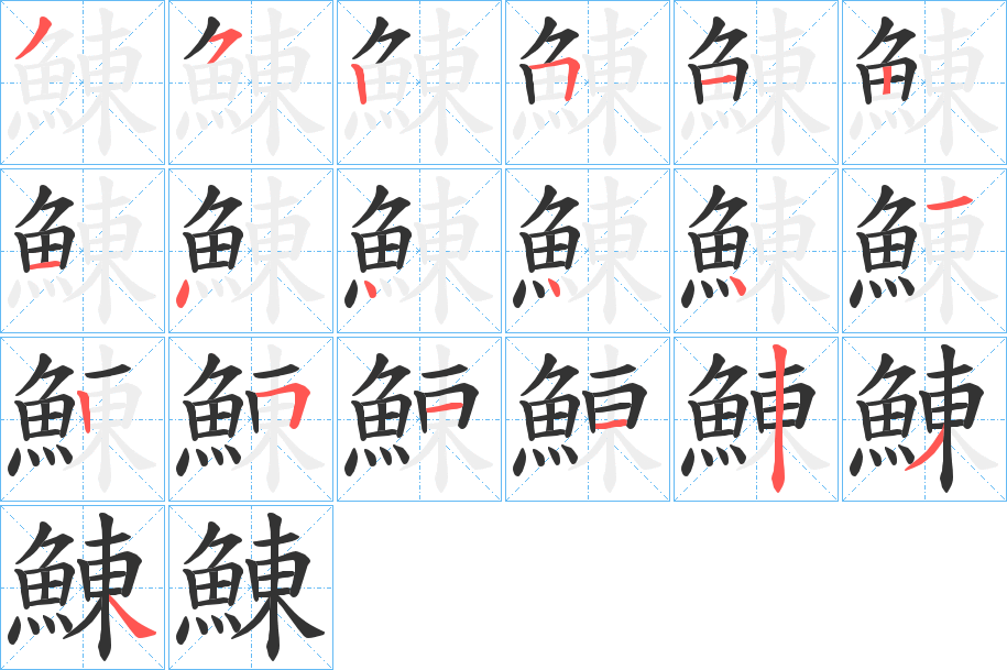 鯟的笔画顺序
