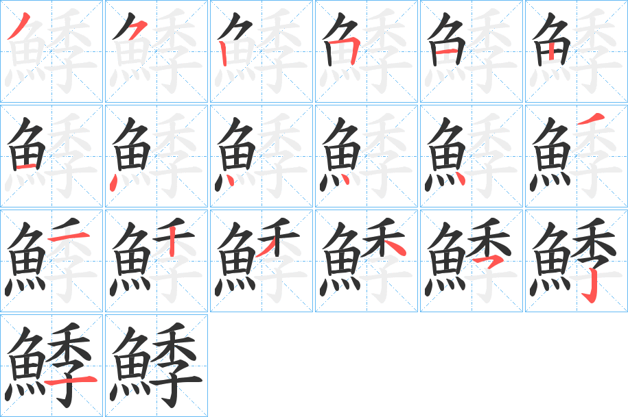 鯚的笔画顺序