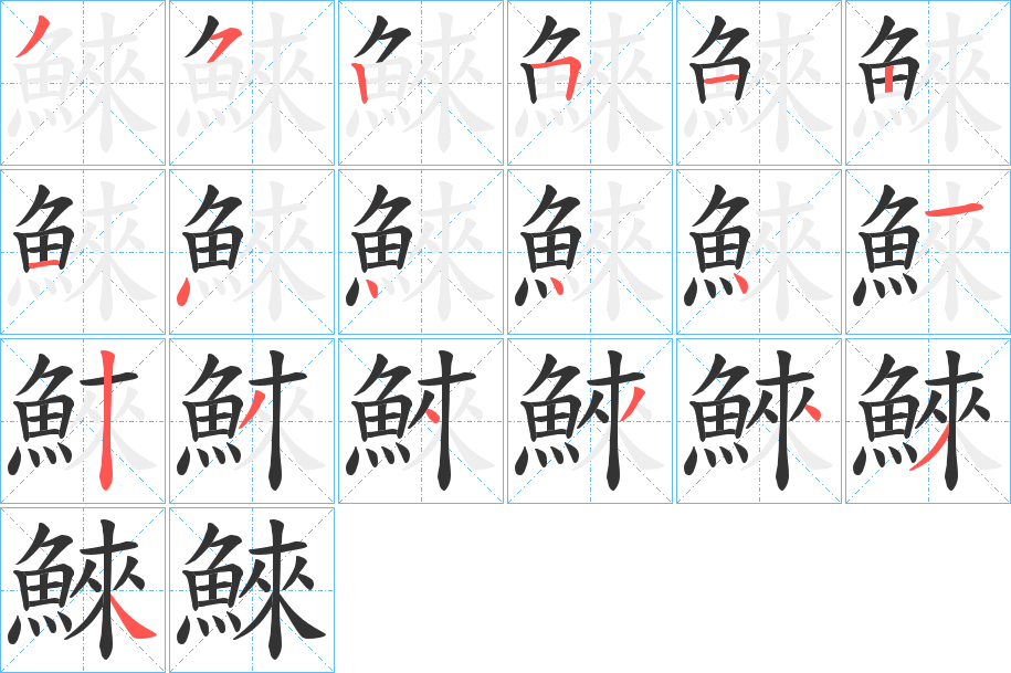 鯠的笔画顺序