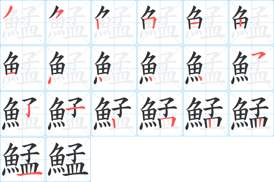 鯭的笔画顺序