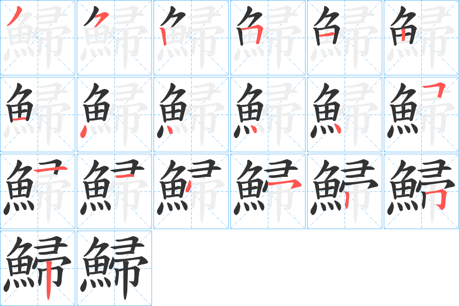 鯞的笔画顺序