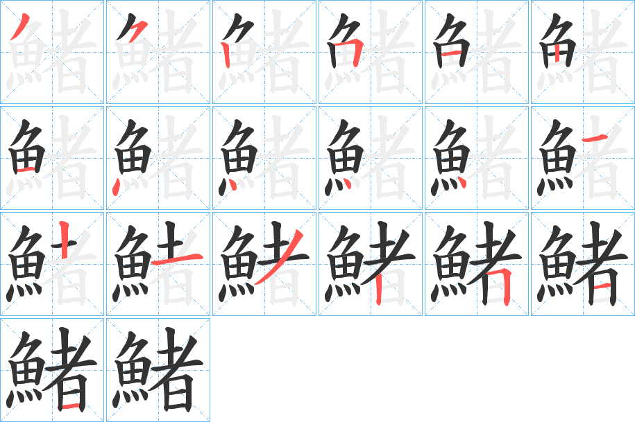 鯺的笔画顺序