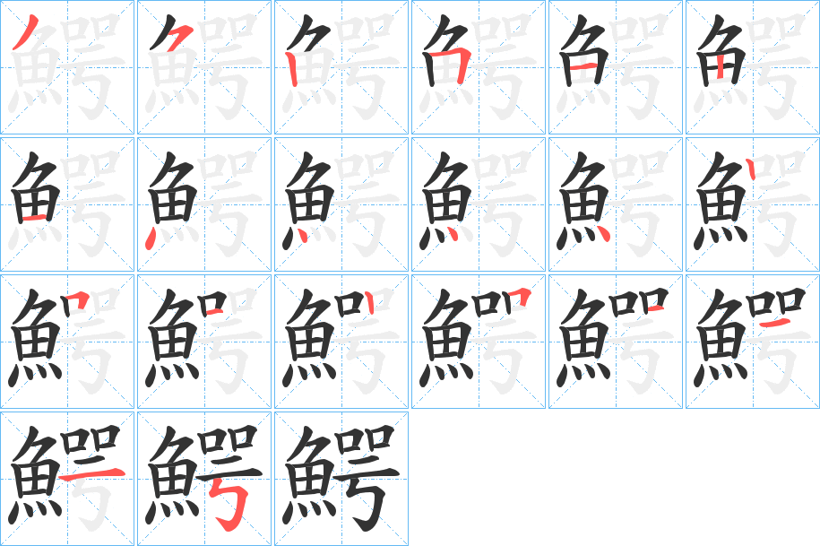 鰐的笔画顺序
