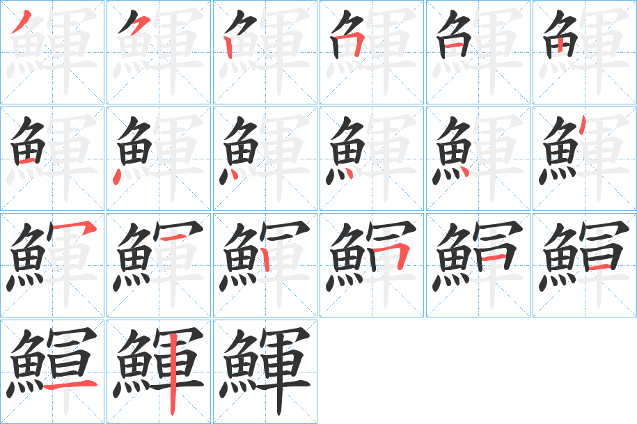 鯶的笔画顺序