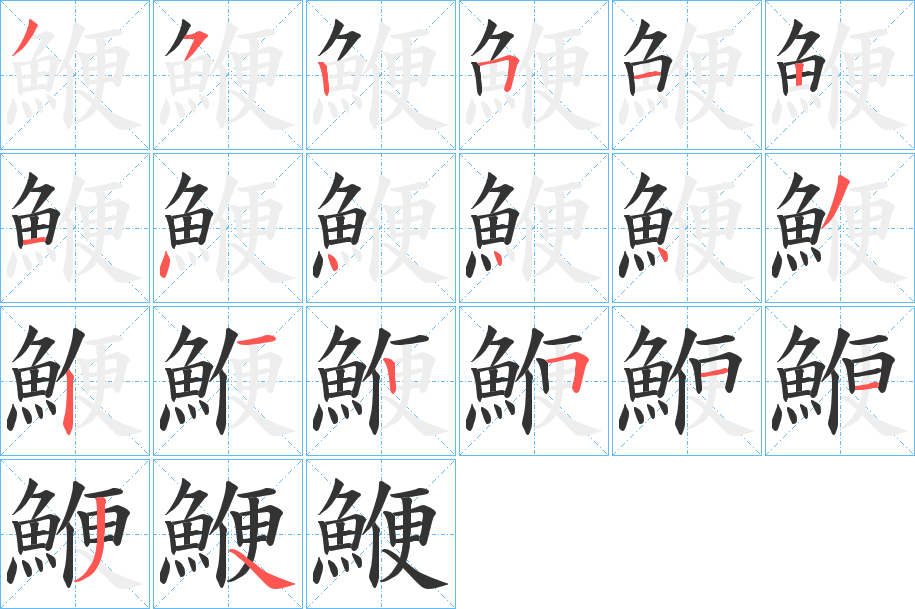 鯾的笔画顺序