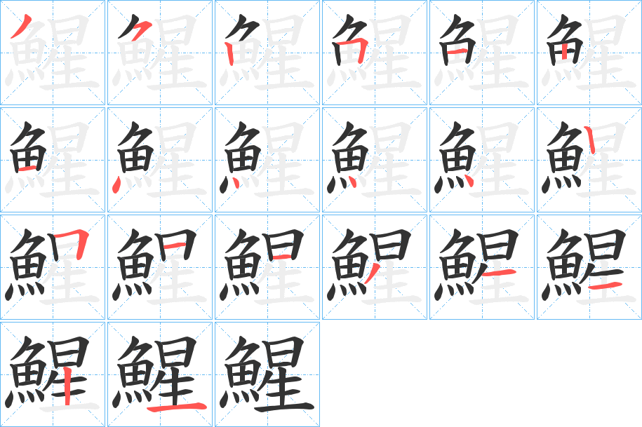 鯹的笔画顺序
