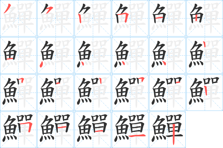 鱓的笔画顺序