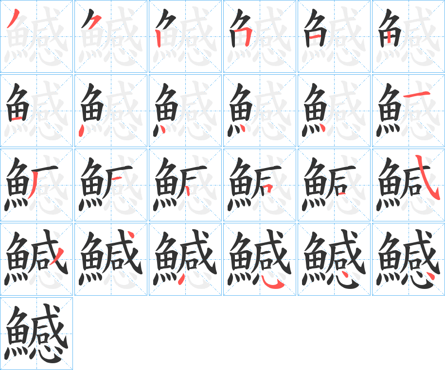 鱤的笔画顺序
