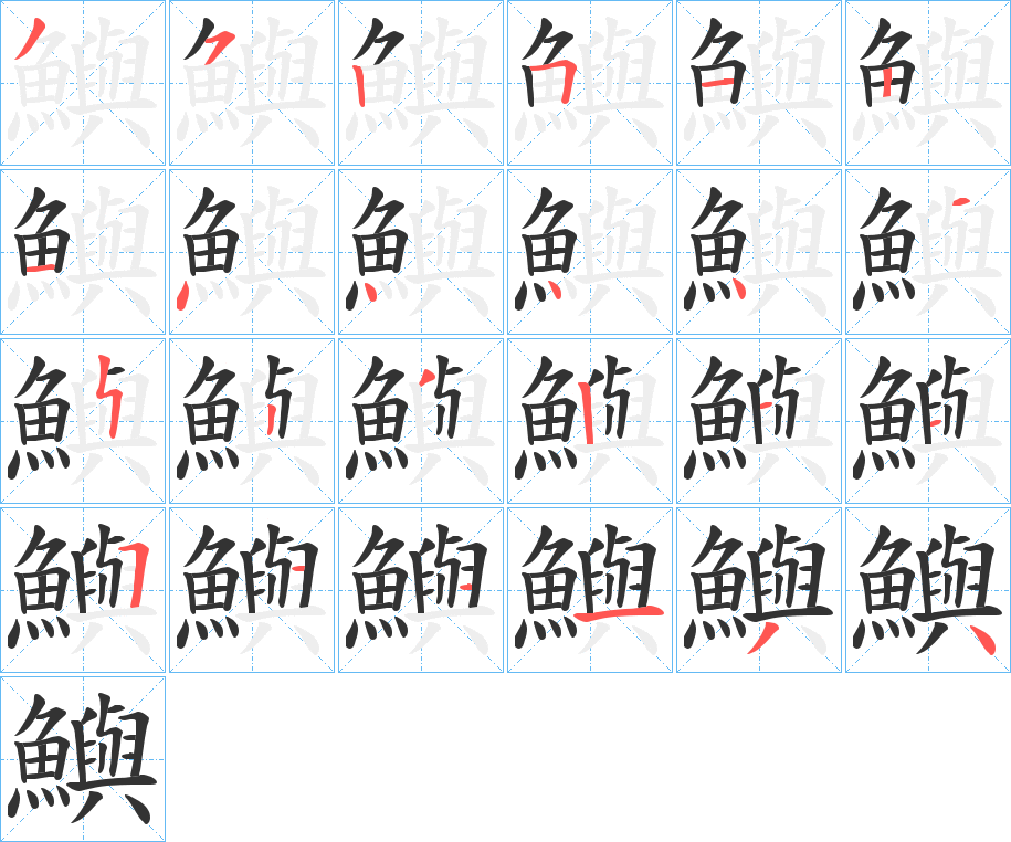 鱮的笔画顺序