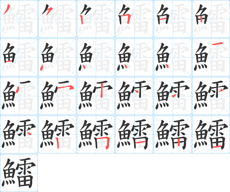 鱩的笔画顺序