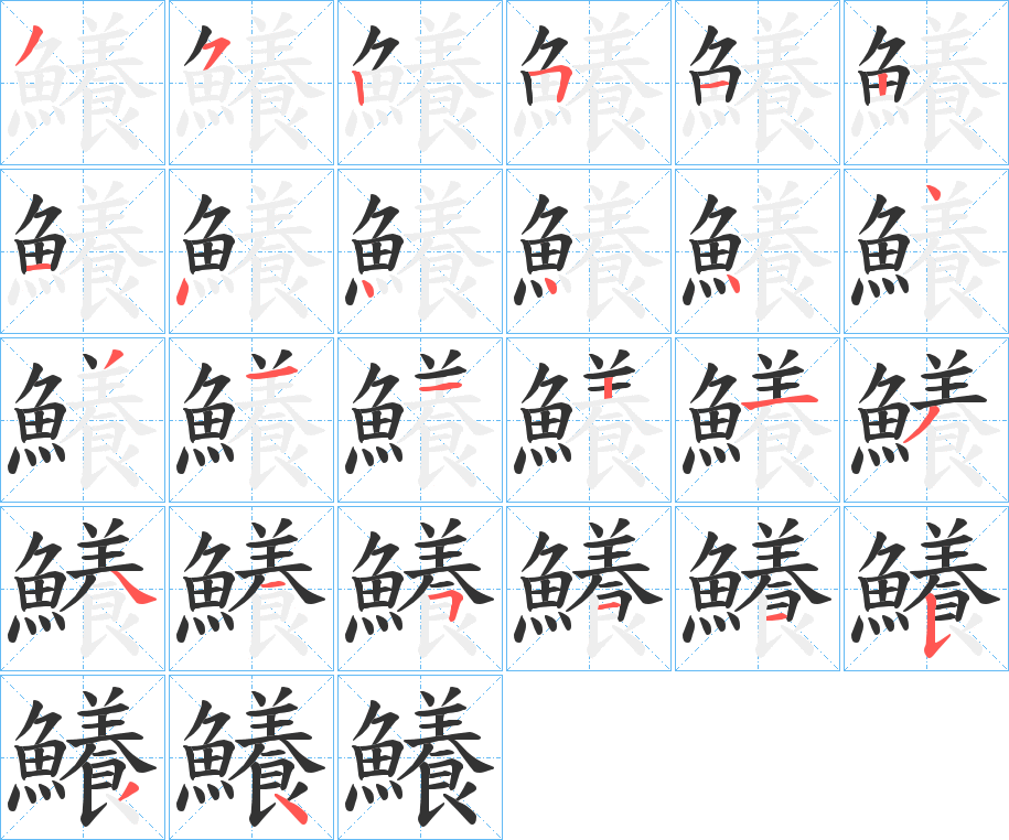 鱶的笔画顺序