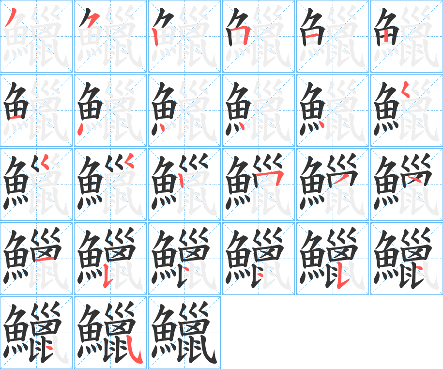 鱲的笔画顺序