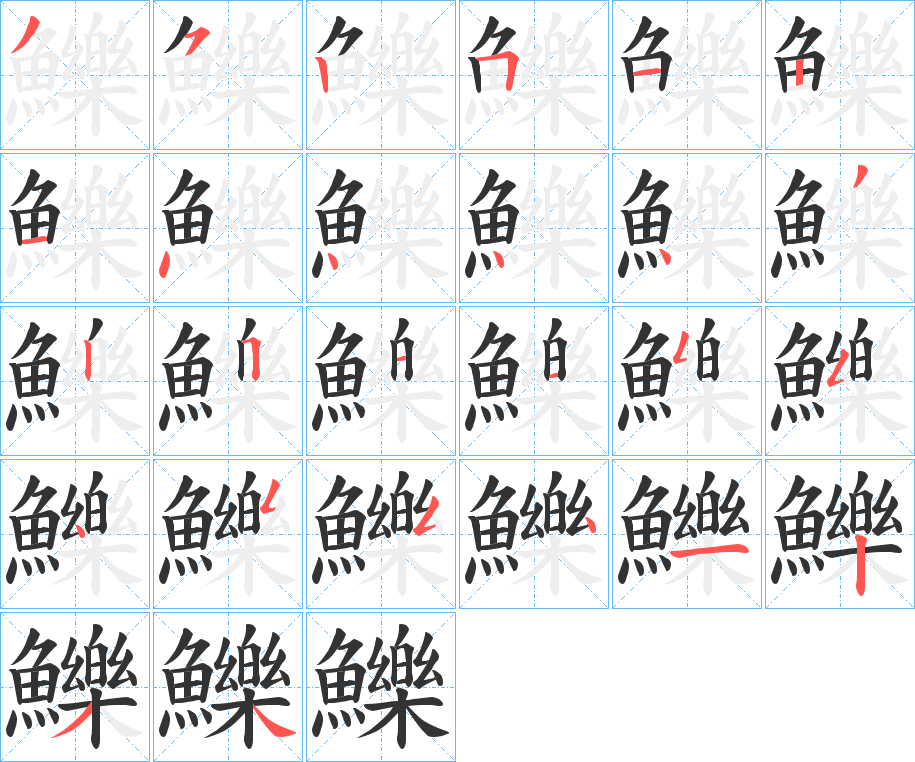 鱳的笔画顺序