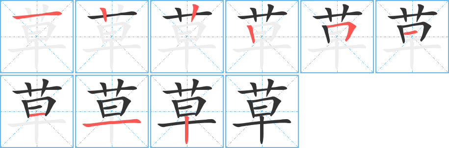 草的笔画顺序