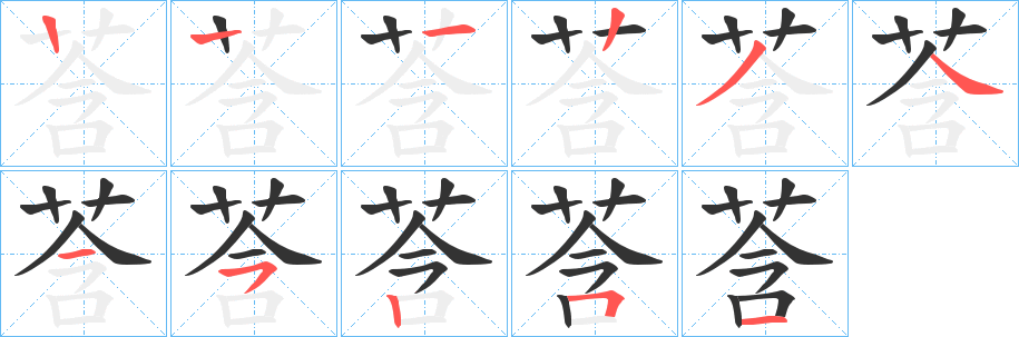 莟的笔画顺序