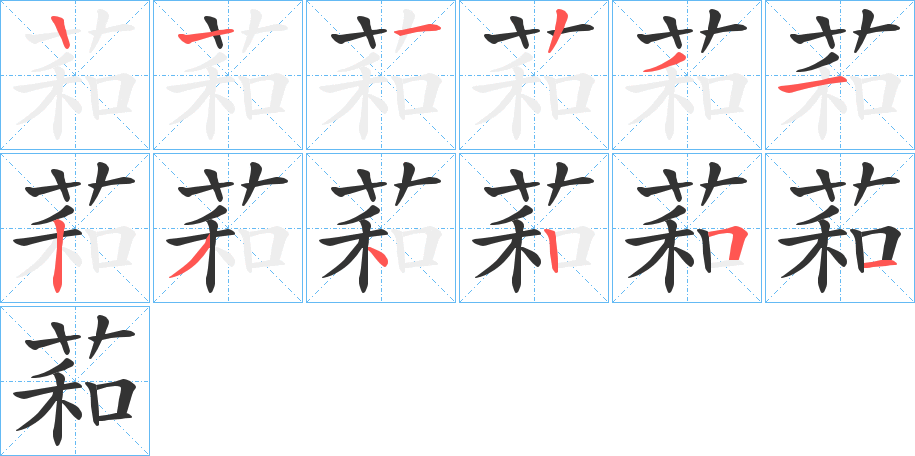 萂的笔画顺序