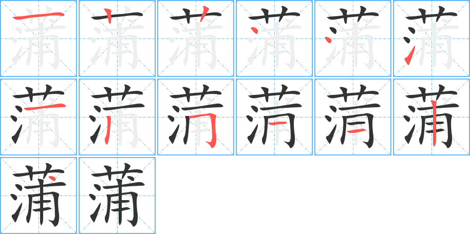 蒲的笔画顺序