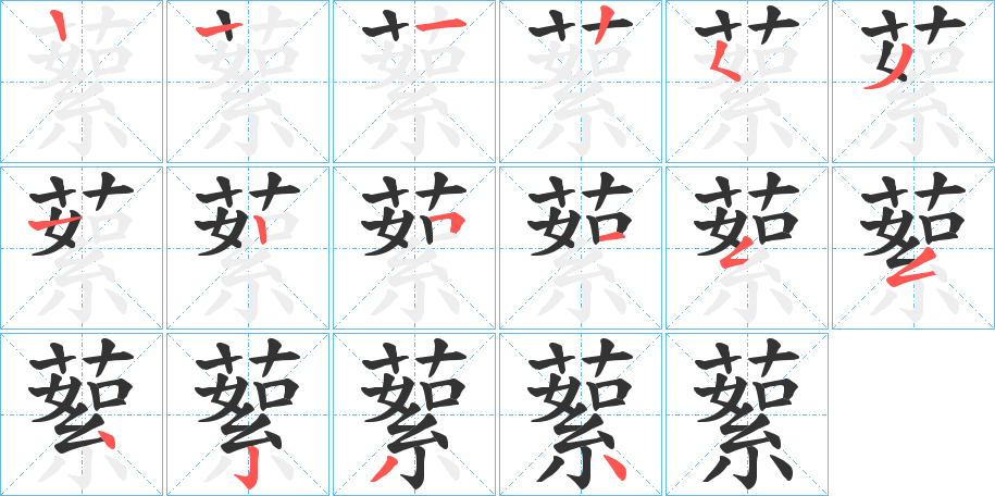 蕠的笔画顺序
