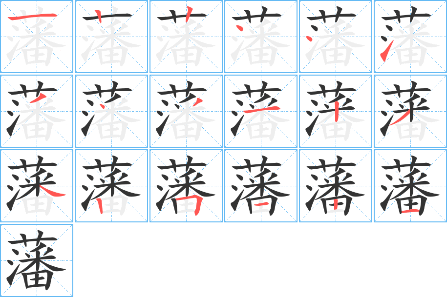 藩的笔画顺序