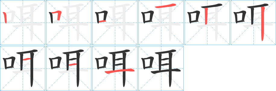 咡的笔画顺序