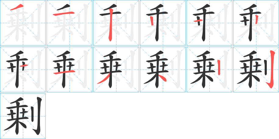 剰的笔画顺序