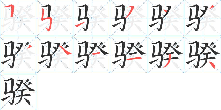 骙的笔画顺序