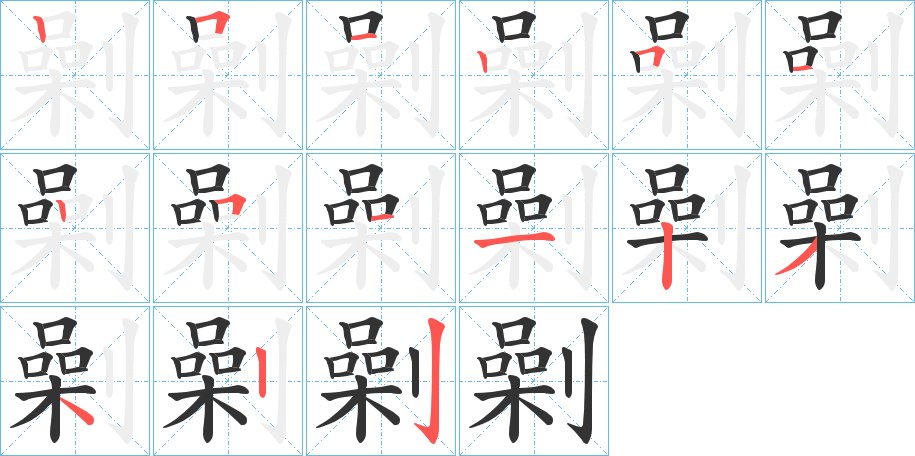 劋的笔画顺序