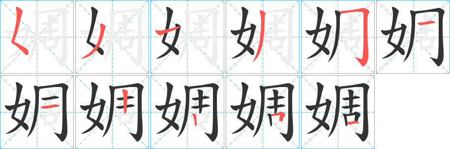 婤的笔画顺序