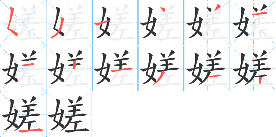 嫅的笔画顺序
