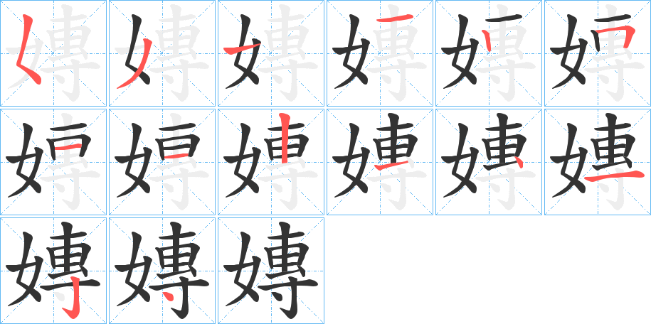 嫥的笔画顺序