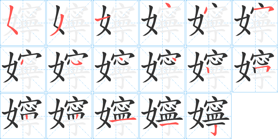 嬣的笔画顺序