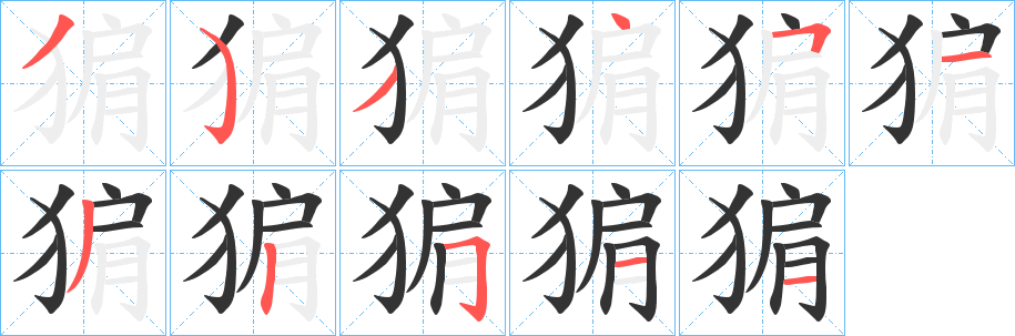 猏的笔画顺序
