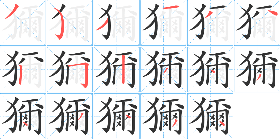 獮的笔画顺序