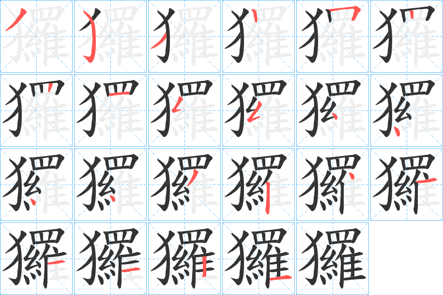玀的笔画顺序