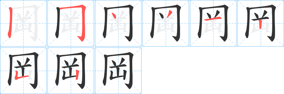 岡的笔画顺序
