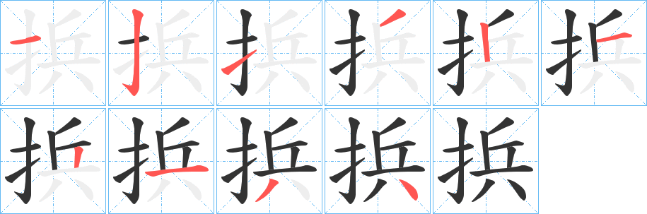 捠的笔画顺序