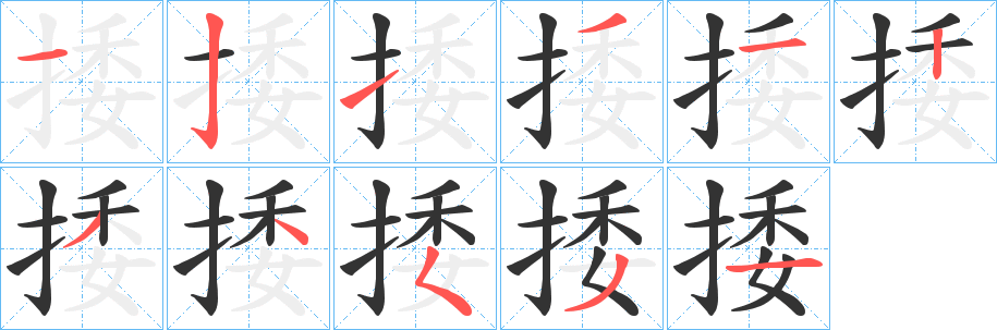 捼的笔画顺序