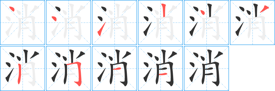 消的笔画顺序