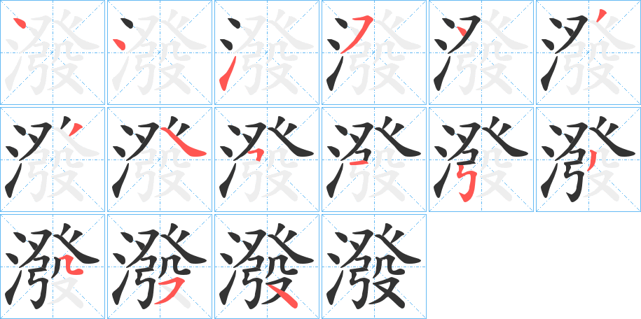 潑的笔画顺序
