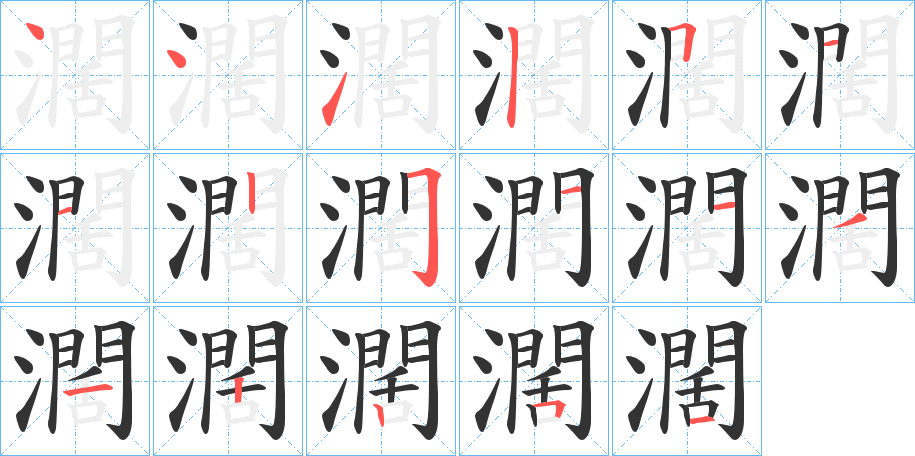 濶的笔画顺序