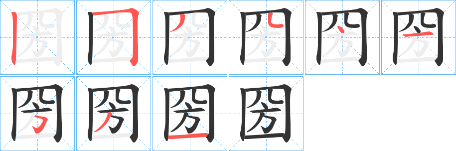 圀的笔画顺序