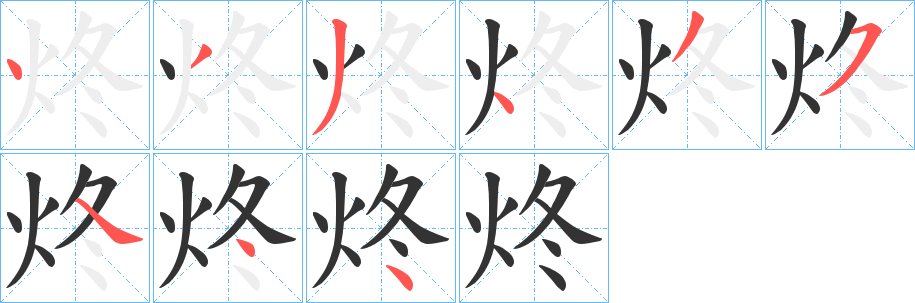 炵的笔画顺序