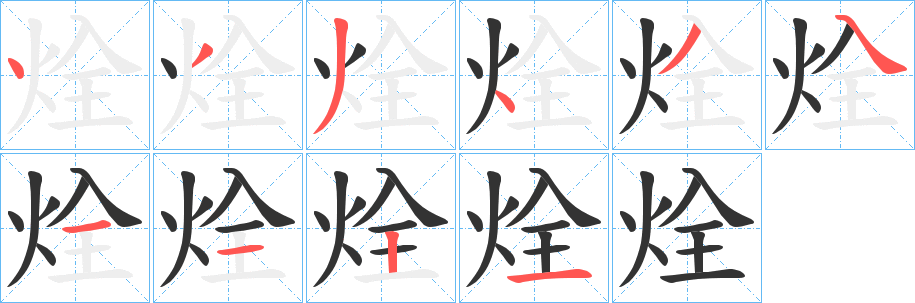 烇的笔画顺序