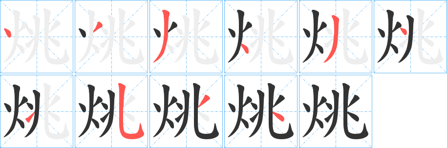 烑的笔画顺序