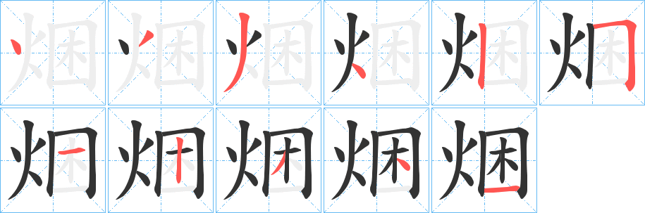 焑的笔画顺序