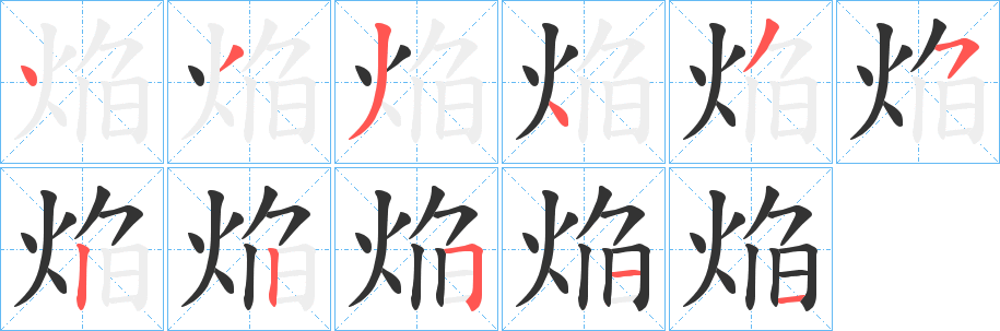焔的笔画顺序
